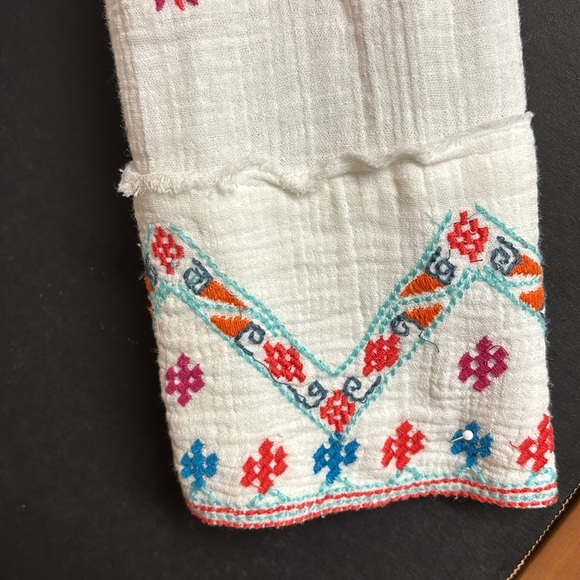 Kyla Seo Button Up Oversized Shirt White/Ivory Boho Chic 100% Cotton Size XS - Picture 6 of 15